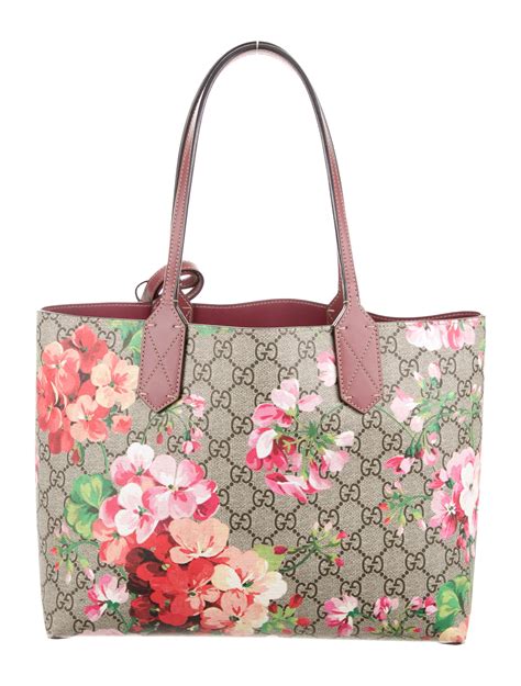 gucci floral reversible tote|gucci tote with zipper.